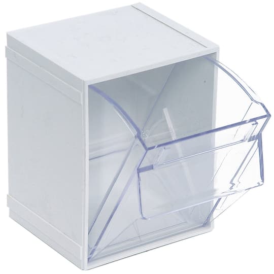 Quantum Storage Systems® 5.25" x 6.25" White & Clear Individual Tip Out Bin | Michaels®